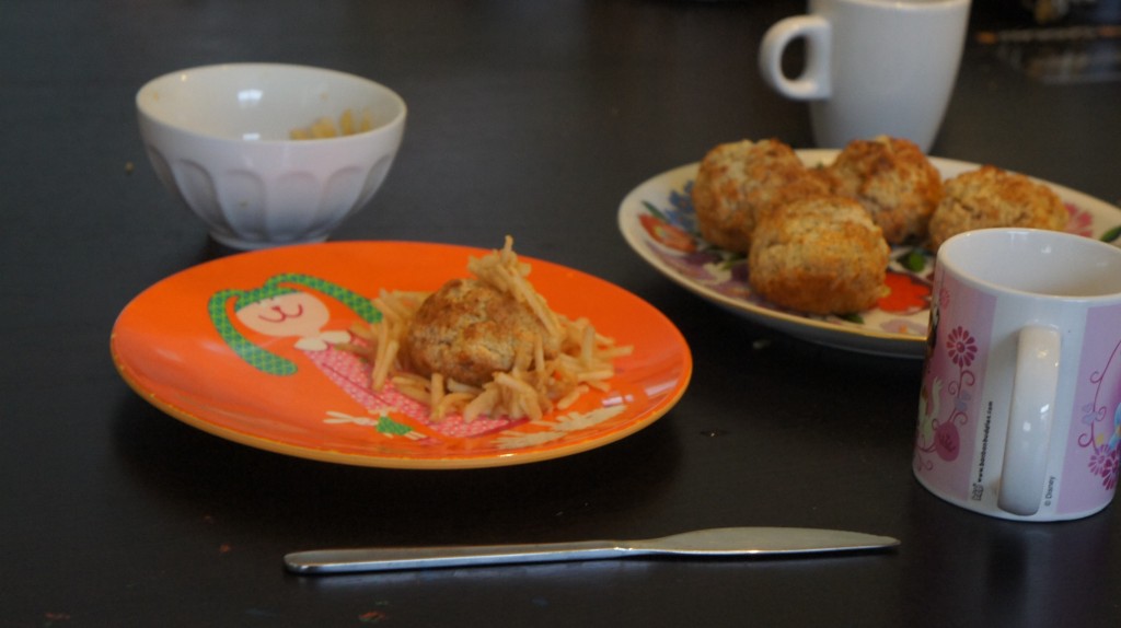 met geraspte appel decoratie